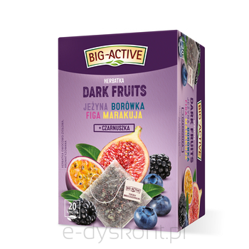 Big-Active Herbatka Owocowa Dark Fruits Jeżyna, Borówka, Figa, Marakuja + Czarnuszka 20Torebek X 2,25G/45G