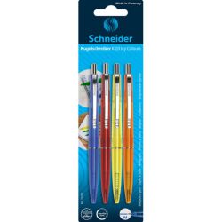 Schneider Długopis Automatyczny K20 Icy, M, 4 Szt. Blister, Mix Kolorów