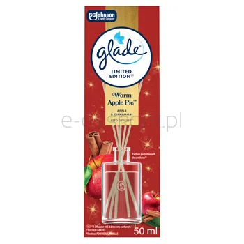 Glade Reed Diffuser - Warm Apple Pie™ , Odświeżacz Powietrza Pachnące Patyczki 50Ml