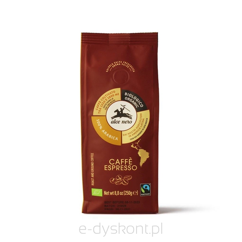 Kawa Mielona Arabica 100 % Espresso Fair Trade Górska Bio 250 G - Alce Nero [BIO]