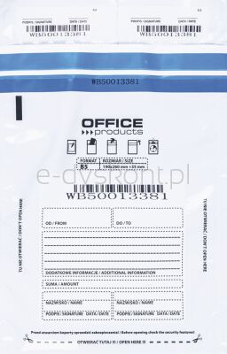 Office Products Koperta Bezpieczna B5, 190X260Mm, 50Szt., Biała 