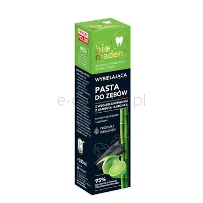 Bio Madent Wybielająca Pasta Do Zębów Z Węglem Drzewnym Z Bambusa I Limonką 100Ml