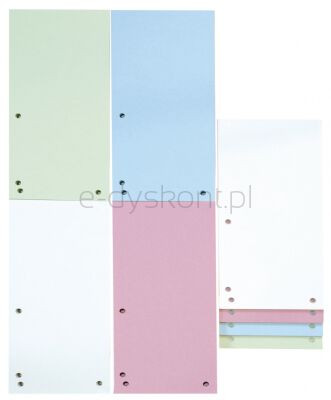 Donau Przekładki Karton 1/3 A4, 235X105Mm, 100Szt., Mix Kolorów 