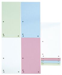 Donau Przekładki Karton 1/3 A4, 235X105Mm, 100Szt., Mix Kolorów 