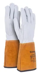 Rękawice spawalnicze DONAU SAFETY DS-KEV WELTIG, kevlar, skóra kozia, rozm. 10/XL, biało-złote
