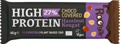 Roobar Baton proteinowy z orzechami laskowymi w polewie z gorzkiej czekolady, bezglutenowy BIO 40 g