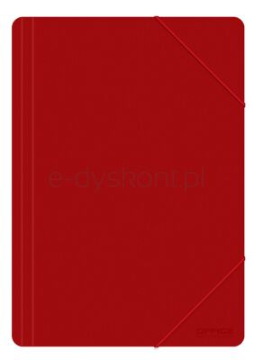 Office Products Teczka Z Gumką, A4, PP, 500mikr., 3-skrz., czerwona