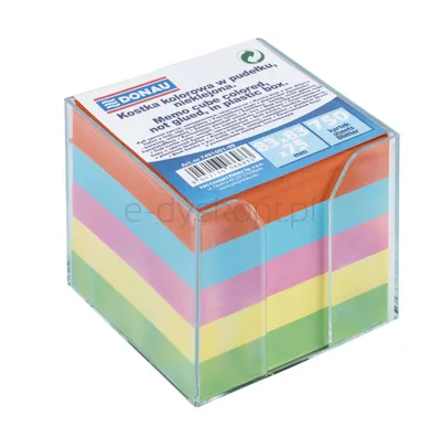 Kostka DONAU nieklejona, w pudełku, 92x92x82mm, mix kolorów