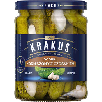 Krakus Ogórki KorniSzampony Z Czosnkiem 500 G