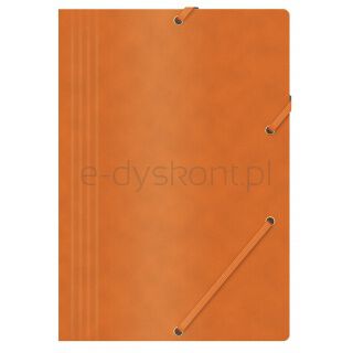 Office Products Teczka z gumką, preszpan, A4, 390gsm, 3-skrz., pomarańczowa
