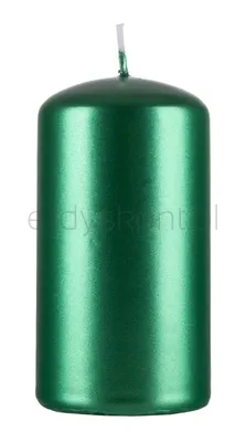 Świeca słupek DONAU HOME Standard Lakier, 60x115mm, zielony metaliczny połysk