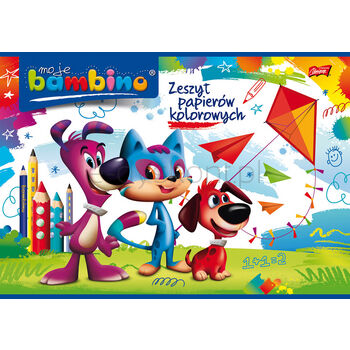 Bambino Zeszyt Papierów Kolorowych Nabłyszczany A4, 10 Kartek