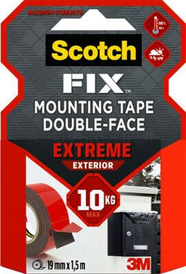 Scotch Taśma montażowa dwustronna, do ekstremalnych zastosowań, 19mm x 1,5m, Czarna