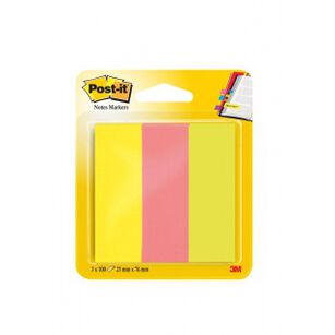 Zakładki Indeksujące Post-It (671/3), Papier, 25X76Mm, 3X100 Kart., Mix Kolorów