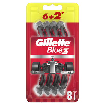 Gillette Blue3 Jednorazowe Maszynki Do Golenia Dla Mężczyzn, 6+2 Sztuki