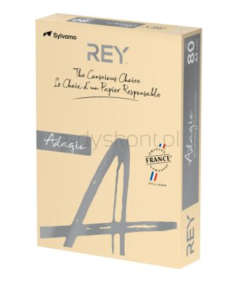 Rey Adagio Papier ksero A4, 80gsm, 38 piaskowy pastel *RYADA080X430 R200 [BIURO]