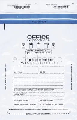 Office Products Koperta Bezpieczna B4, 255X340Mm, 50Szt., Biała 