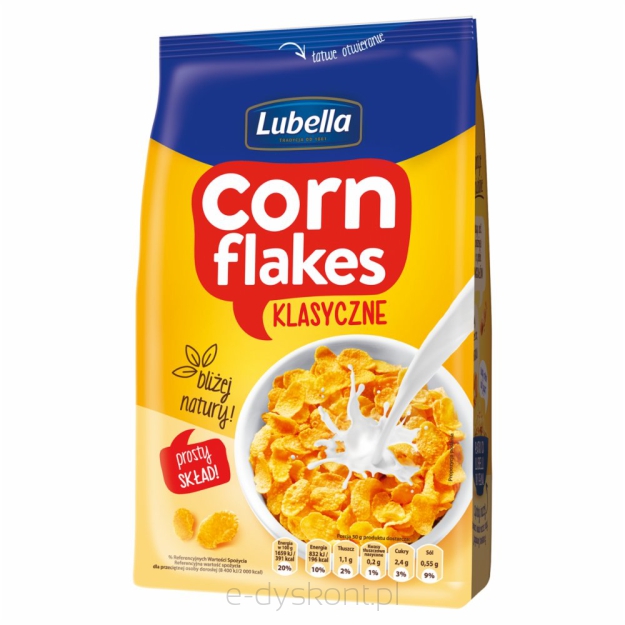 Lubella Corn Flakes Klasyczne Płatki Kukurydziane 250 G