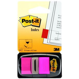 Zakładki Indeksujące Post-It (680-21), Pp, 25,4X43,2Mm, 50 Kart.,  Jaskraworóżowe