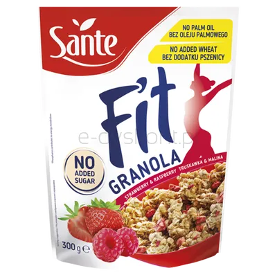 Sante Fit Granola Malina Truskawka Bez Dodatku Cukru 300G 