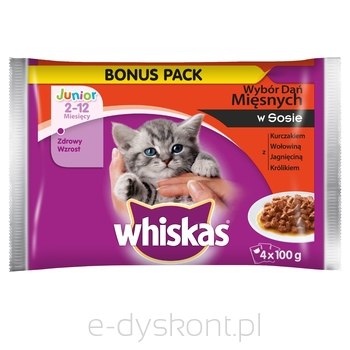 Whiskas Junior Mięsne Dania 4X100G