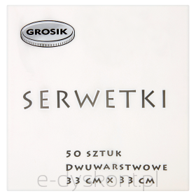 Grosik Serwetki Dwuwarstwowe Białe 33 Cm X 33 Cm 50 Sztuk