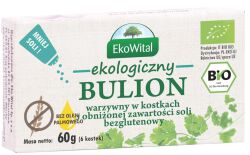 Ekowital Bulion Warzywny W Kostkach O Obniżonej Zawartości Soli Bez Olej u Palmowego Bezg. Bio 60 G