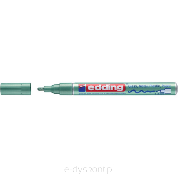 Marker olejowy połyskujący e-751 EDDING, 1-2 mm, zielony metaliczny