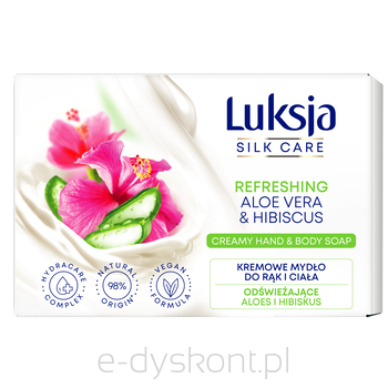 Luksja Mydło W Kostce Silk Care Kremowe Do Rąk I Cała Aloes I Hibiskus 100 G