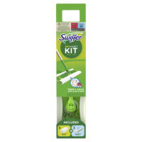 Swiffer Dry + Wet Kit - Zestaw: 1 Mop, 8 Suchych Chusteczek Oraz 3 Mokre Ściereczki.