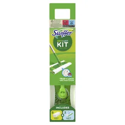 Swiffer Dry + Wet Kit - Zestaw: 1 Mop, 8 Suchych Chusteczek Oraz 3 Mokre Ściereczki.