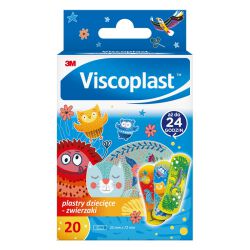 Viscoplast Plastry dziecięce Zwierzęta, 72x25mm, 20 szt., pudełko