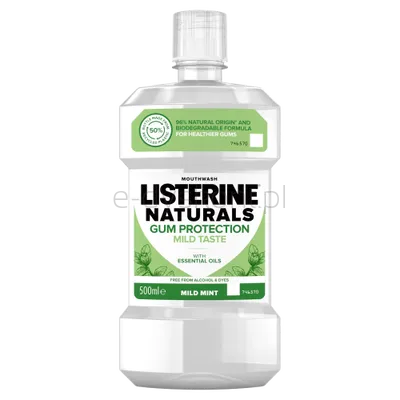 Listerine Płyn Do Płukania Jamy Ustnej Naturals Gum Protection Mild Taste 500 Ml