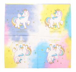 Part Go Serwetki papierowe Unicorn, 33x33cm, 10 szt., mix kolorów