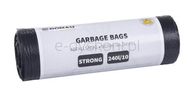 Donau Home Worki na śmieci mocne (LDPE), 240l, 10 szt., czarne