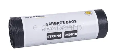 Worki na śmieci Donau HOME, mocne (LDPE), 240l, 10 szt., czarne
