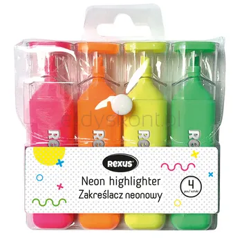 Rexus Zakreślacz Neonowy 4Szt.