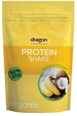 Shake proteinowy banan i kokos, 50% białka z amino kwasami, z erytrytolem, bezglutenowy BIO 450 g