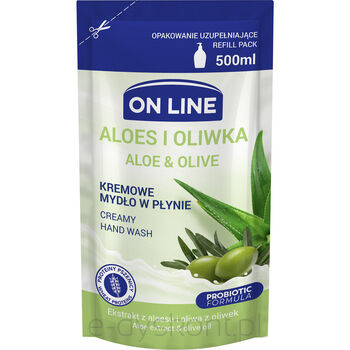 On Line Mydło Aloes I Oliwka Refill 500 Ml