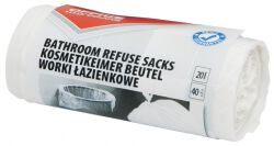 Office Products Worki na śmieci domowe łazienkowe, standard (HDPE), 20l, 40szt., białe