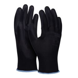 Donau Rękawice Safety Pu Black, Kat. Ii, Rozm. 9, Czarne