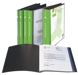 Q-Connect Teczka Ofertowa Z Kieszenią Opisową, Pp, A4, 820Mikr., 60 Koszulek, Czarna