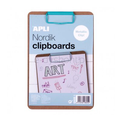 Clipboard Apli Nordik A5, drewniana, z metalowym klipsem, pastelowy niebieski [BIURO]