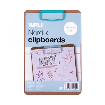 Clipboard Apli Nordik A5, drewniana, z metalowym klipsem, pastelowy niebieski