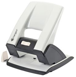 Kangaro Dziurkacz Aion-40, dziurkuje do 40 kartek, metalowy, metaliczny biały