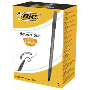 BIC Round Stic długopis czarny pudełko 60 sztuk