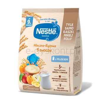 Nestle Kaszka Mleczno-Ryżowa 5 Owoców Po 9 Miesiącu 230 G
