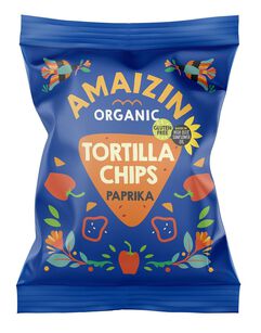 Chipsy Tortilla Kukurydziane Paprykowe Bezglutenowe Bio 75 G - Amaizin [BIO]