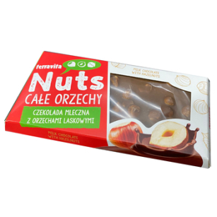 Terravita Czekolada Mleczna Z Orzechami Laskowymi 30% Nuts 100G Okienko