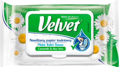 Velvet Papier Toaletowy celulozowy Rum&Aloe, nawilżany, 48 listków, biały